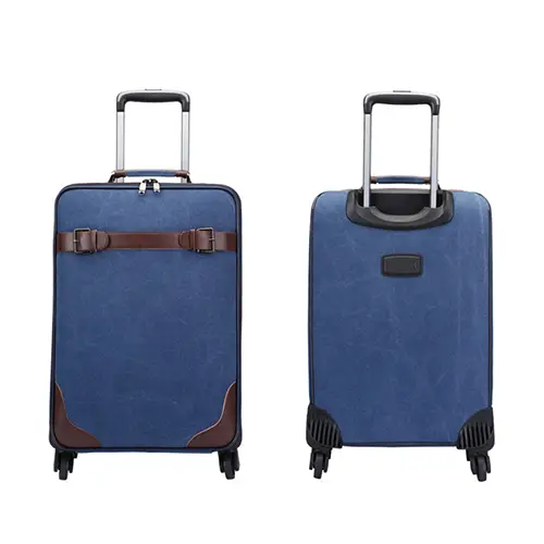Vintage-Style Hard Shell Trolley Suitcase